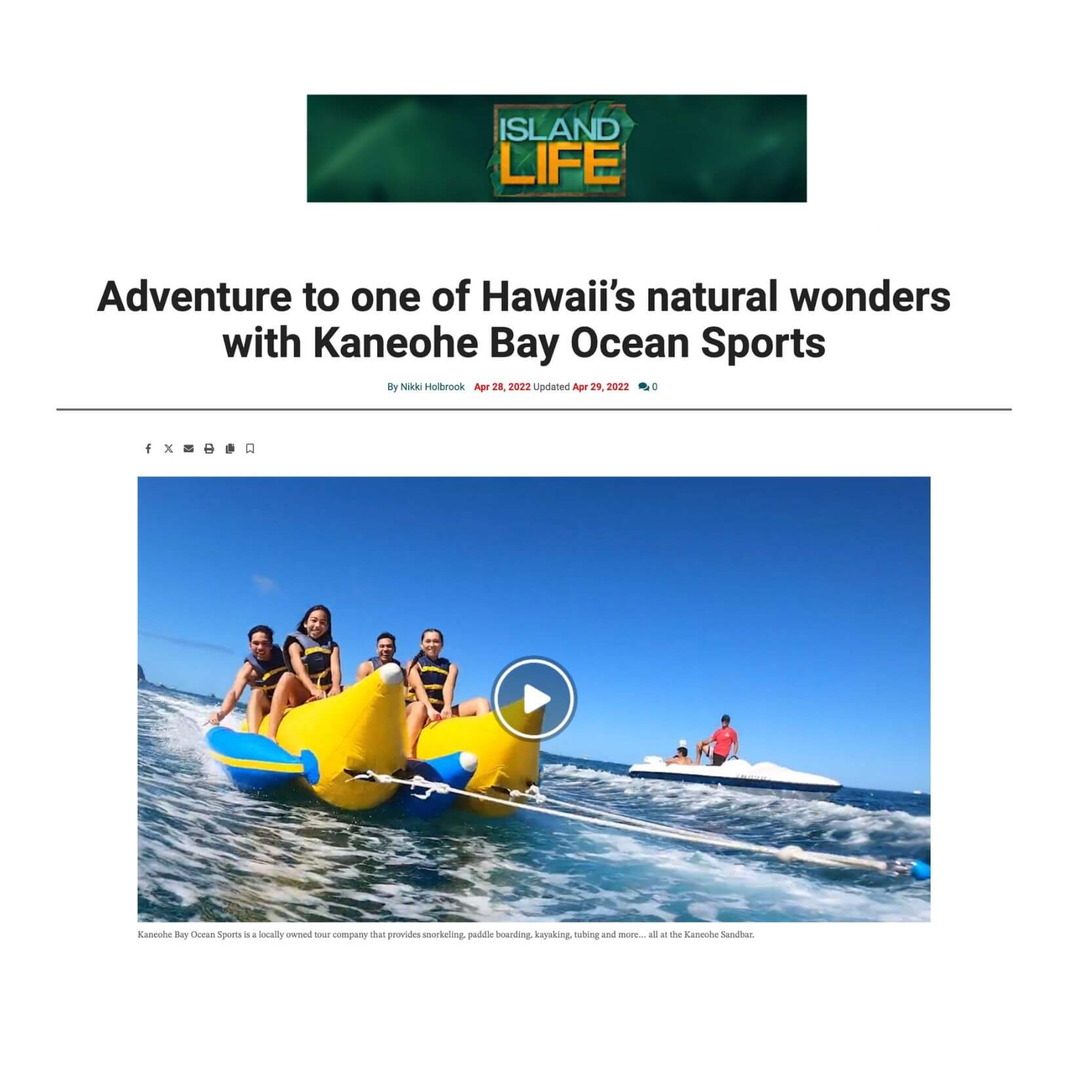 You are currently viewing Adventure to one of Hawaii’s natural wonders with Kaneohe Bay Ocean Sports – KITV Island Life